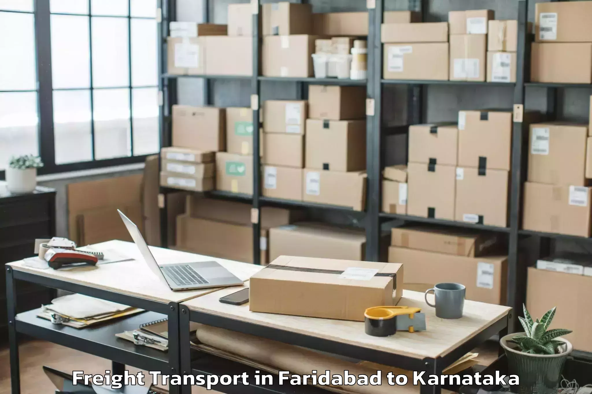 Trusted Faridabad to Maddur Freight Transport